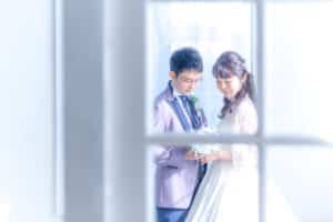 パフスリーブドレス　前撮り　フォト婚　後撮り