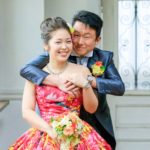 バックハグ　前撮り　蜷川実花ドレス